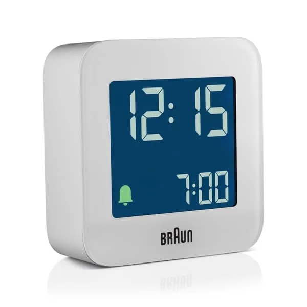 Braun hvit digital vekkerklokke BC08W