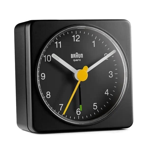 Braun firkantet vekkerklokke sort BC02XB