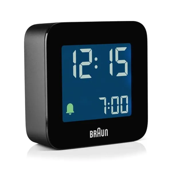 Braun sort digital vekkerklokke BC08B
