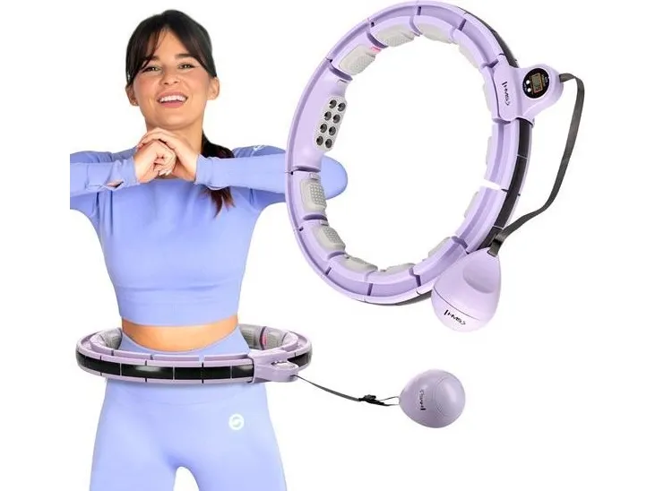 HMS hula hoop lilla med magneter og vekter + teller HHM13