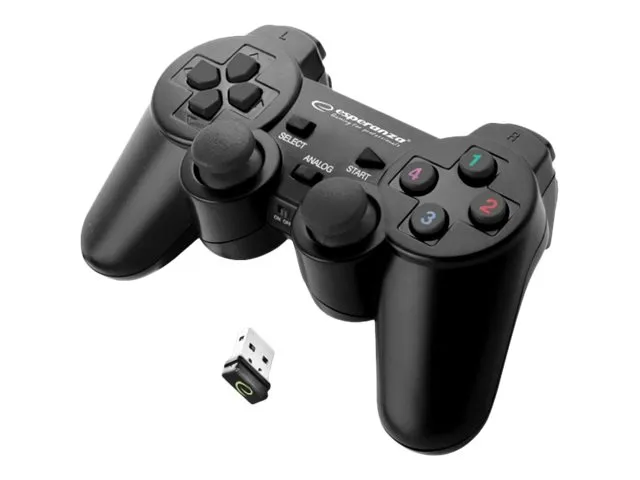 Esperanza GLADIATOR - Håndkonsoll - trådløs - 2.4 GHz - svart - for PC, Sony PlayStation 3