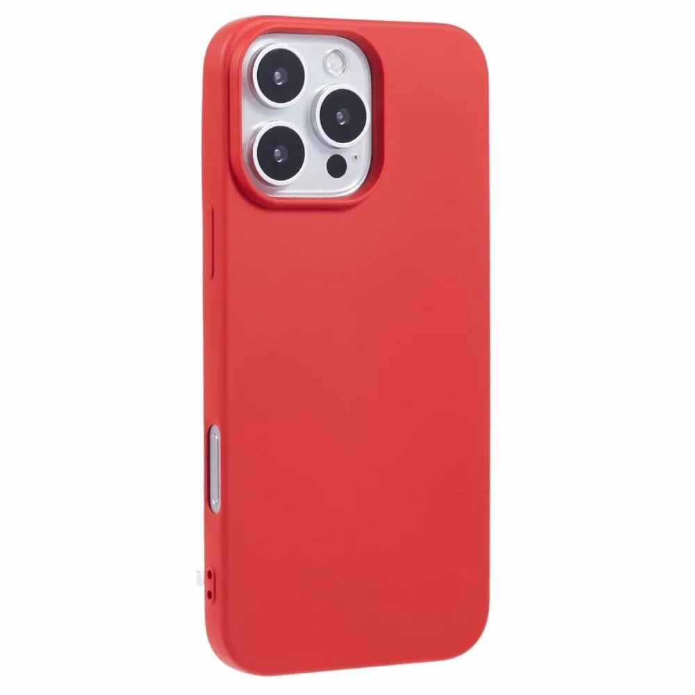 iPhone 16 Pro-etui Mykt, fleksibelt, beskyttende telefondeksel med fiberfor - Rød