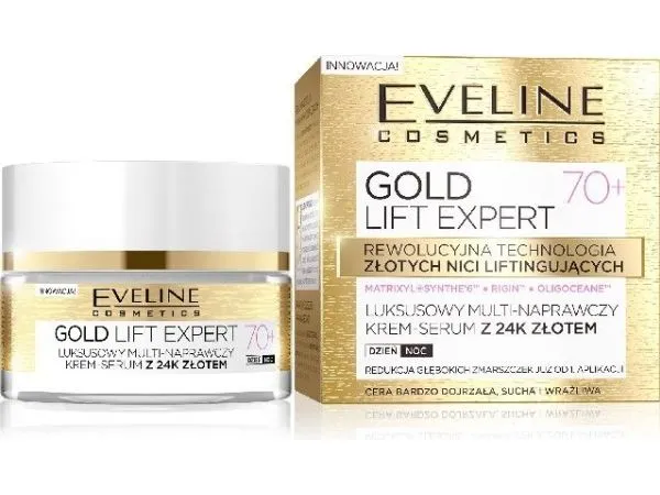 Eveline Cosmetics Gold Lift Expert Strong Anti-Wrinkle Firming Cream Day & Night 70+ with 24Karat Gold 50ml