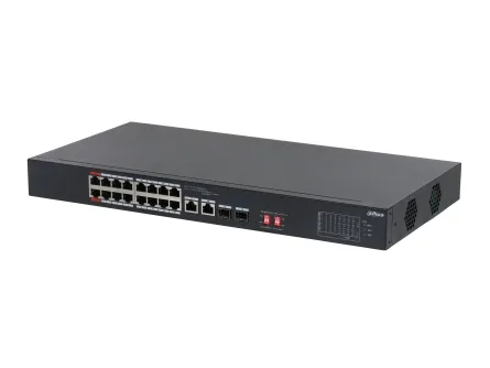 Dahua Technology PoE S3218-16ET-135, Uhåndtert, L2, Gigabit Ethernet (10/100/1000), Gigabit Ethernet, Strøm over Ethernet (PoE), Rack-montering