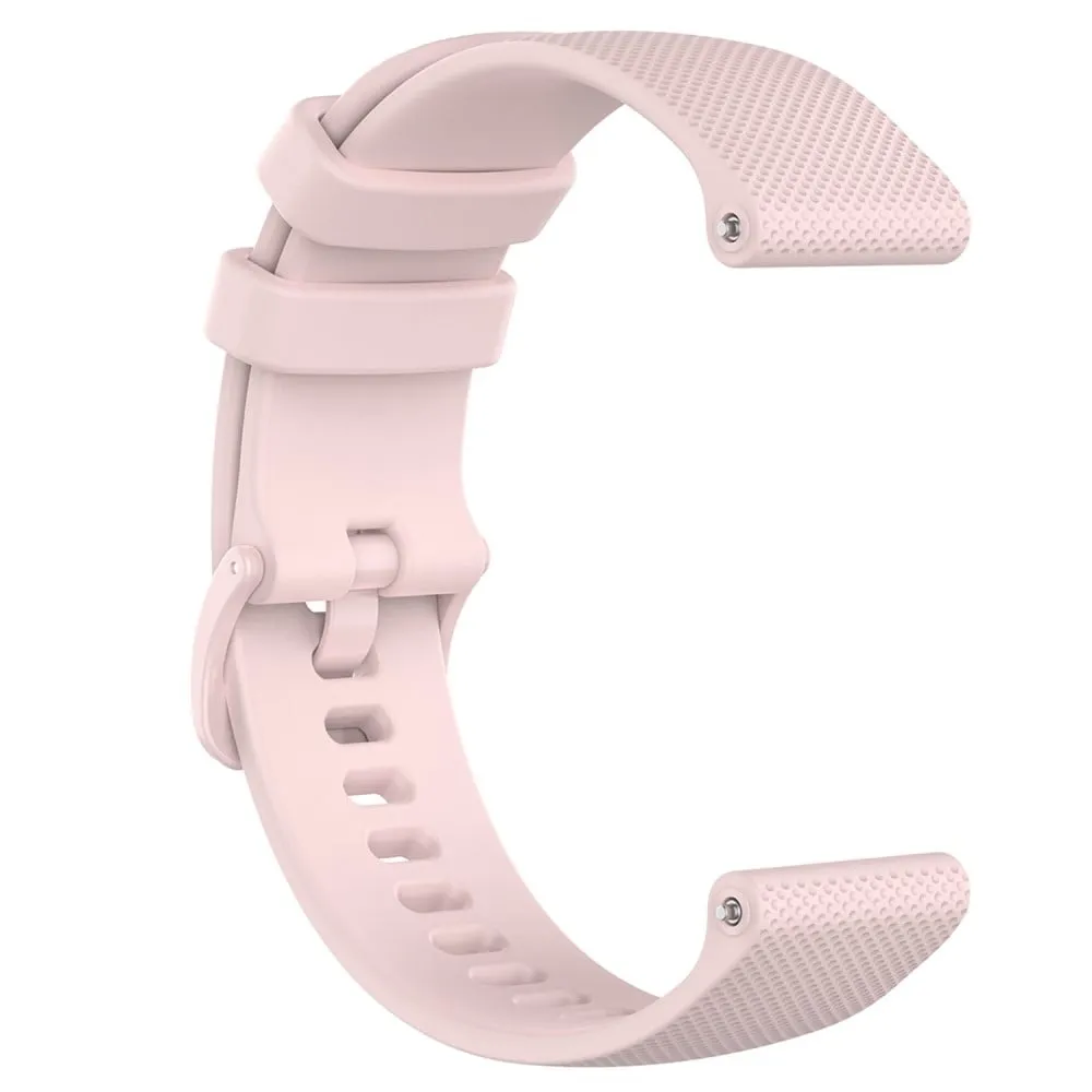 18mm Watch Band Garmin Vivomove 3S / GarminMove 3S / Vivoactive 4S 40mm 45mm / GarminActive S Grid Texture Silicone Strap - Rose Pink