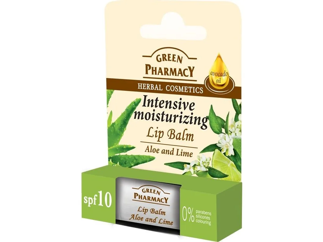 Green Pharmacy leppepomade med aloe og lime intensiv fuktighet 3,6 g (816961)