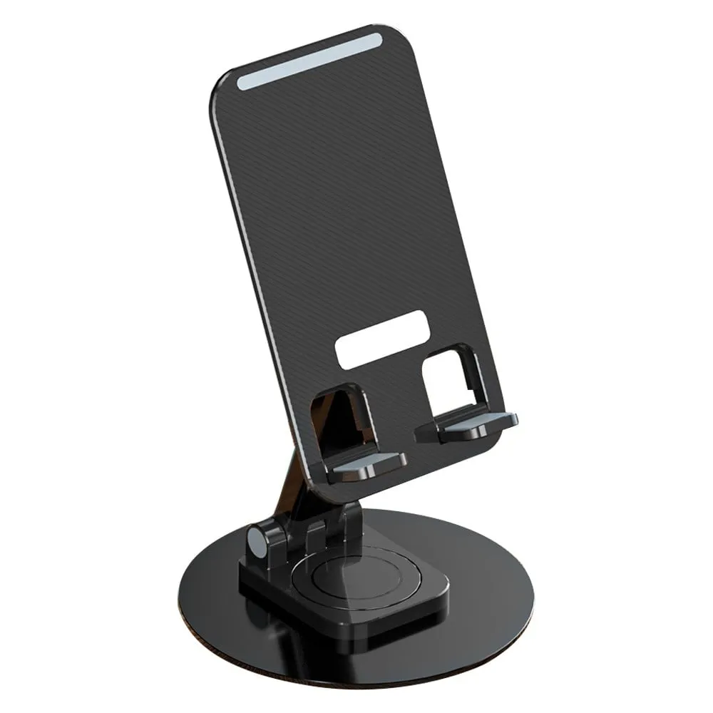 Roterbar universalholder for telefon og nettbrett på skrivebordet - Svart