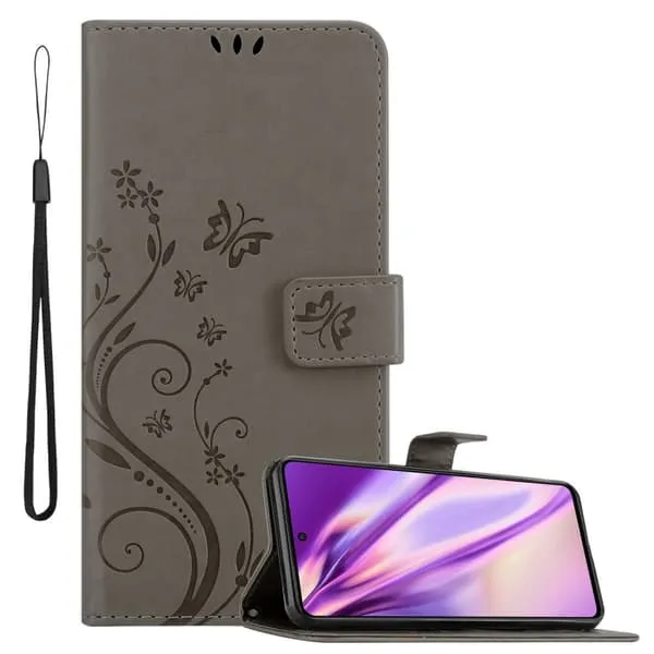 Deksel til Samsung Galaxy M53 5G Lommebokdeksel i blomster design med magnetisk lukking, stativfunksjon og kortplasser