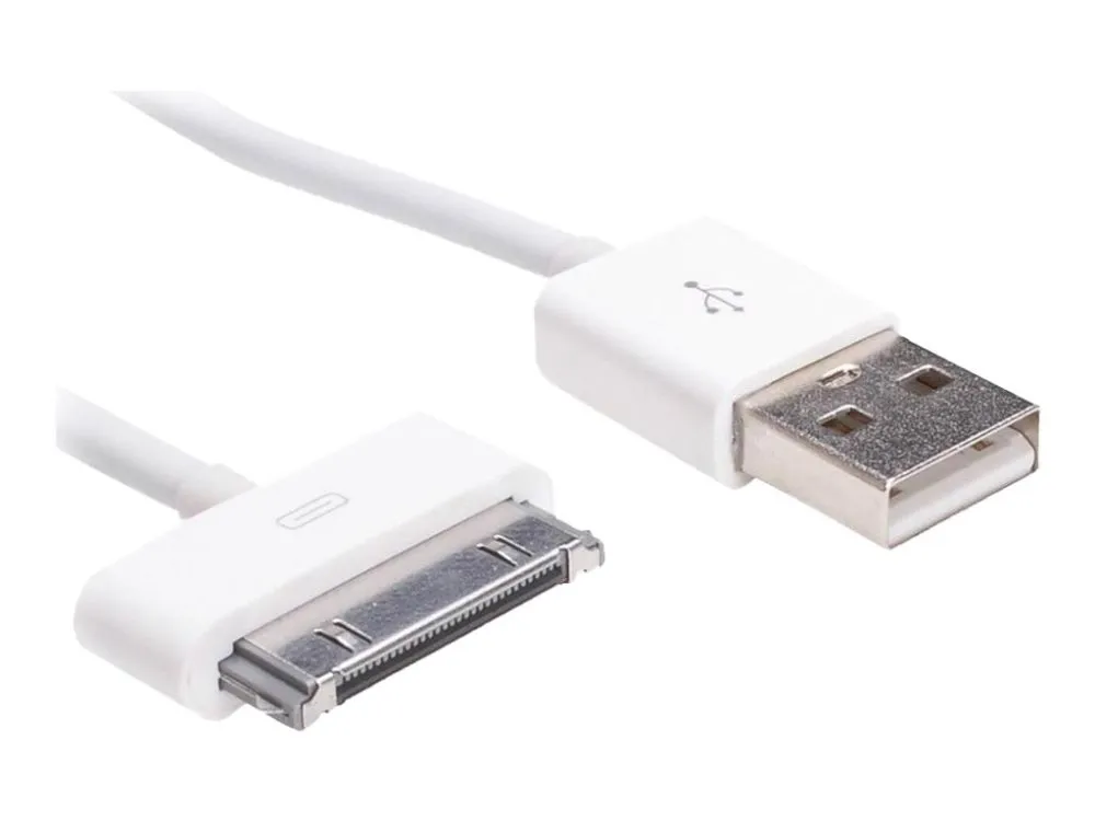 Akyga AK-USB-08 - Lade-/datakabel - Apple Dock hann til USB hann - 1 m - hvit - for Apple iPad/iPhone/iPod (Apple Dock)
