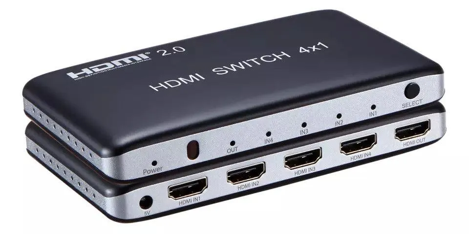 NÖRDIC HDMI 2.0-svitsj 4 til 1 4K 60Hz 3D UHD HDCP 2.2