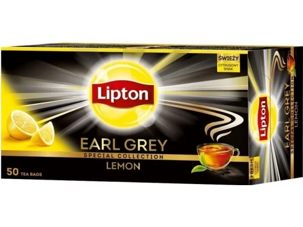 Lipton Earl Grey sitron te, svart te, 50 poser