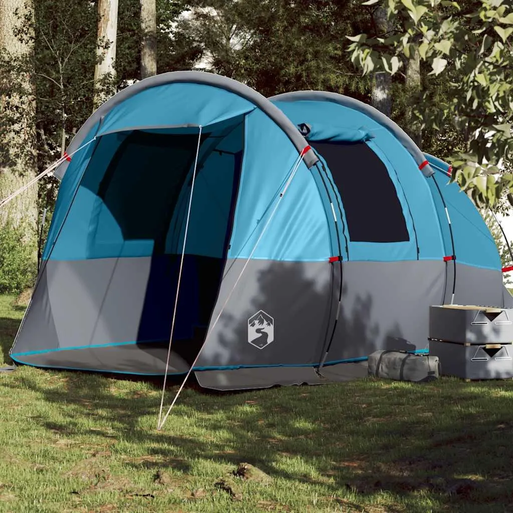vidaXL Tunneltelt for camping 4 personer blå vanntett