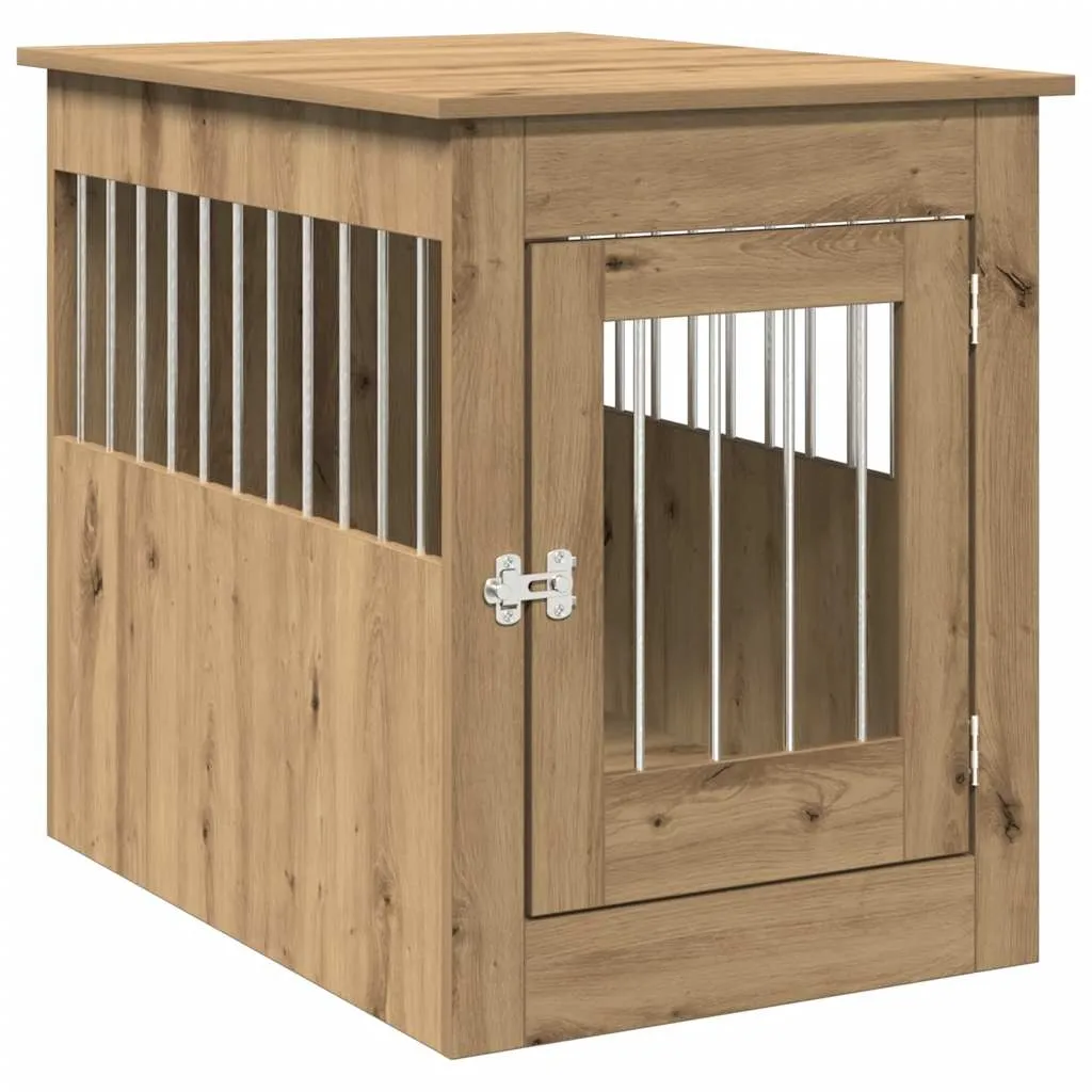 vidaXL Hundeburmøbler artisan eik 55x80x68 cm konstruert tre