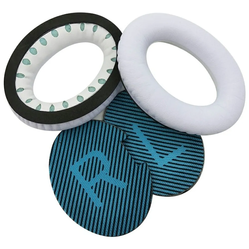 1Pair Replacement Ear Pads Bose QuietComfort 35 / 25 / 15 / 2 / AE2 Headphones Earpads Cushions - White+Blue