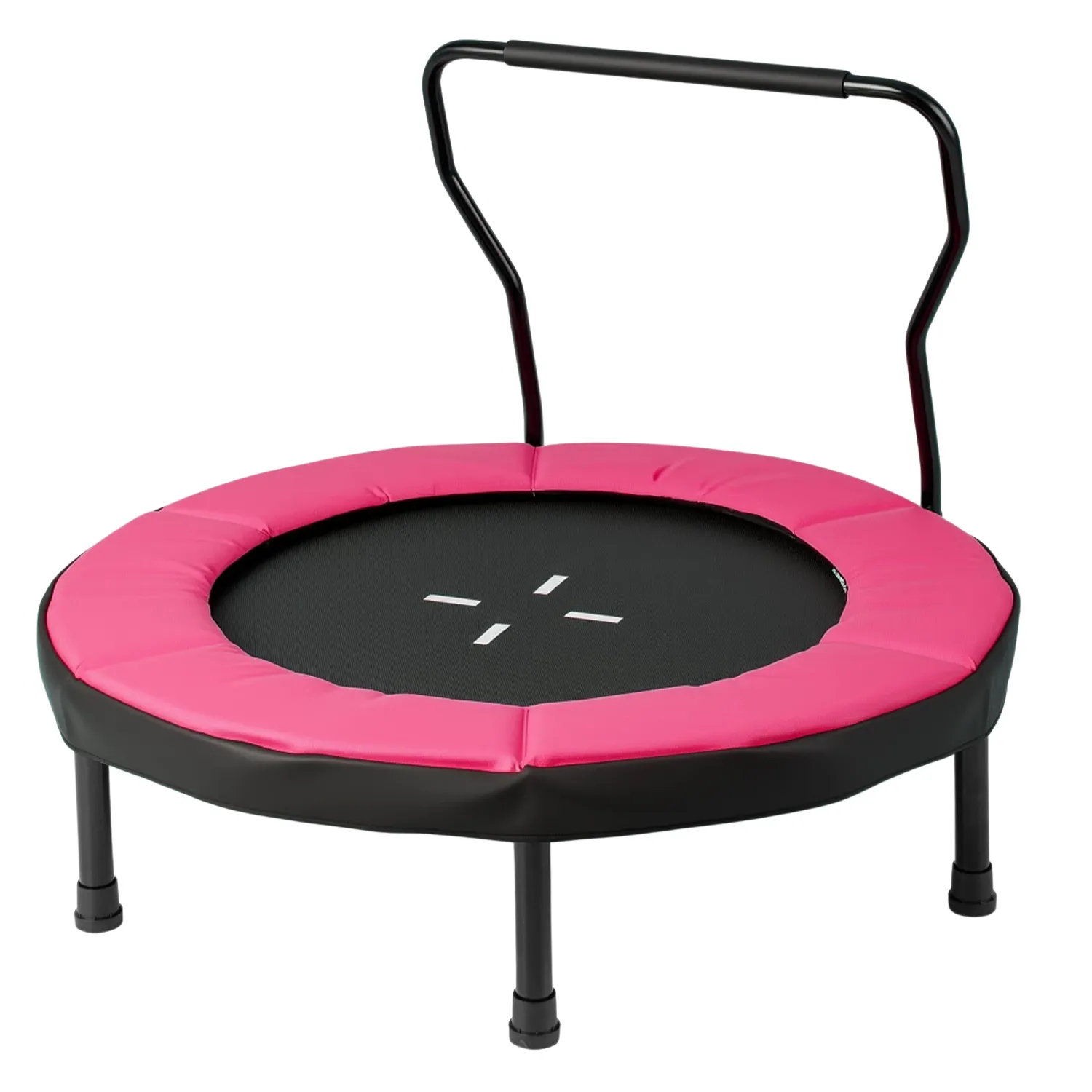 Barnetrampoline med avtagbart håndtak, 102 cm, rosa