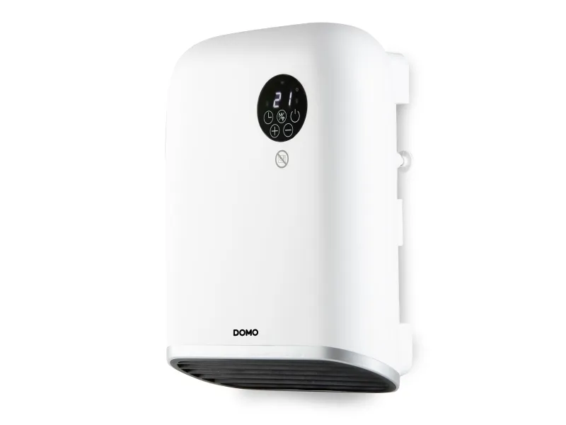 Domo DO7357F, Viftedrevet elektrisk romvarmer, 1,4 m, IP24, Innendørs, Vegg, Hvit