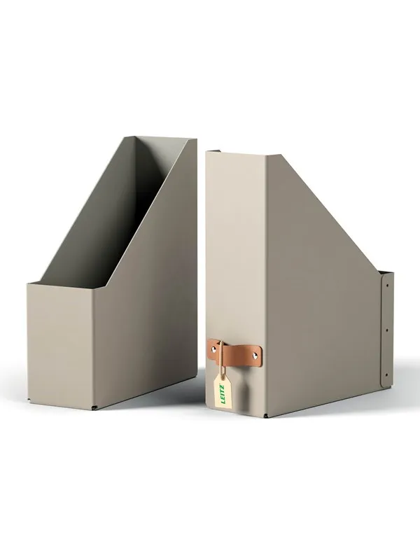 Leitz  Puro Tidsskriftsamler, 100 % resirkulert kartong, pakke med 2, beige