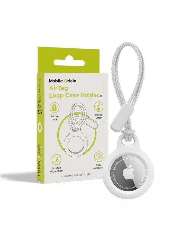 Mobile Origin Airtag Loop Case Holder A1 - white