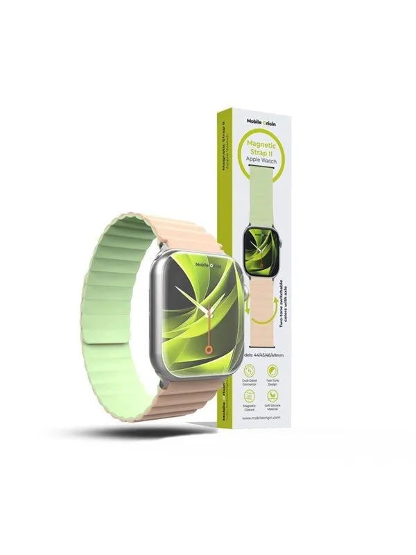 Mobile Origin Magnetic Watch Strap II - pink/light green - Apple Watch 49mm/46mm/45mm/44mm