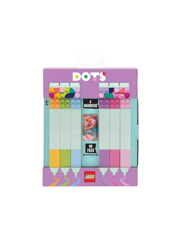 Euromic LEGO® DOTS markers 6-pack + 40 colourful tiles