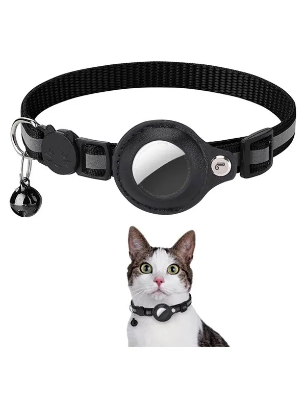 Lippa AirTag Collar for Cats and Dogs 22-32 cm Black