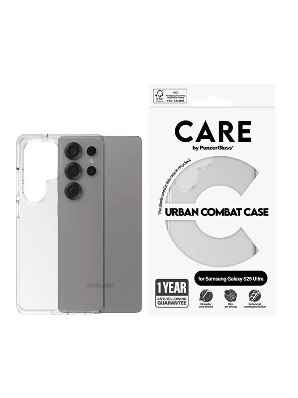 CARE by PanzerGlass Flagship Case Transparent Urban Combat w. Clear Frame Samsung Galaxy S25 Ultra