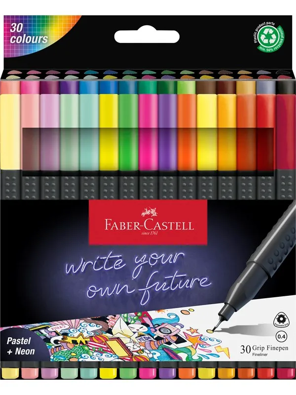 Faber-Castell Finepen Grip 0.4 set 30x