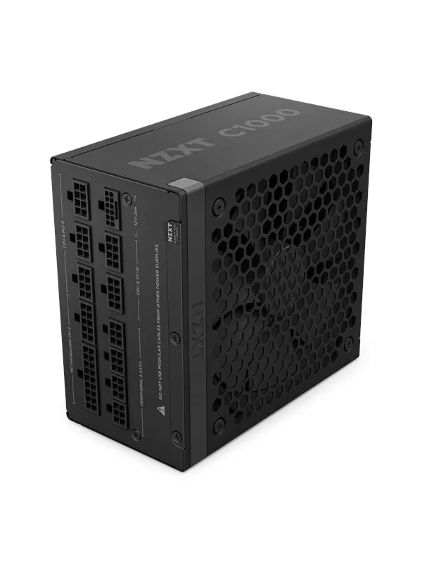 NZXT C-Series C1000 (2024) Black Strømforsyning (PSU) - 1000 Watt - 135 mm - ATX 3.1 - 80 Plus Gold sertifisert