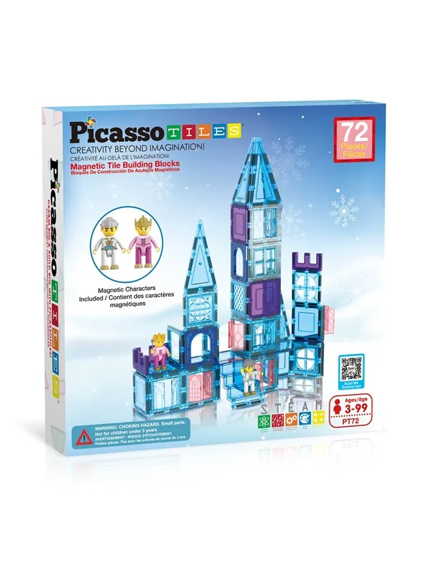PicassoTiles 72-delt Ice Winter Tema Magnetiske Fliser sett