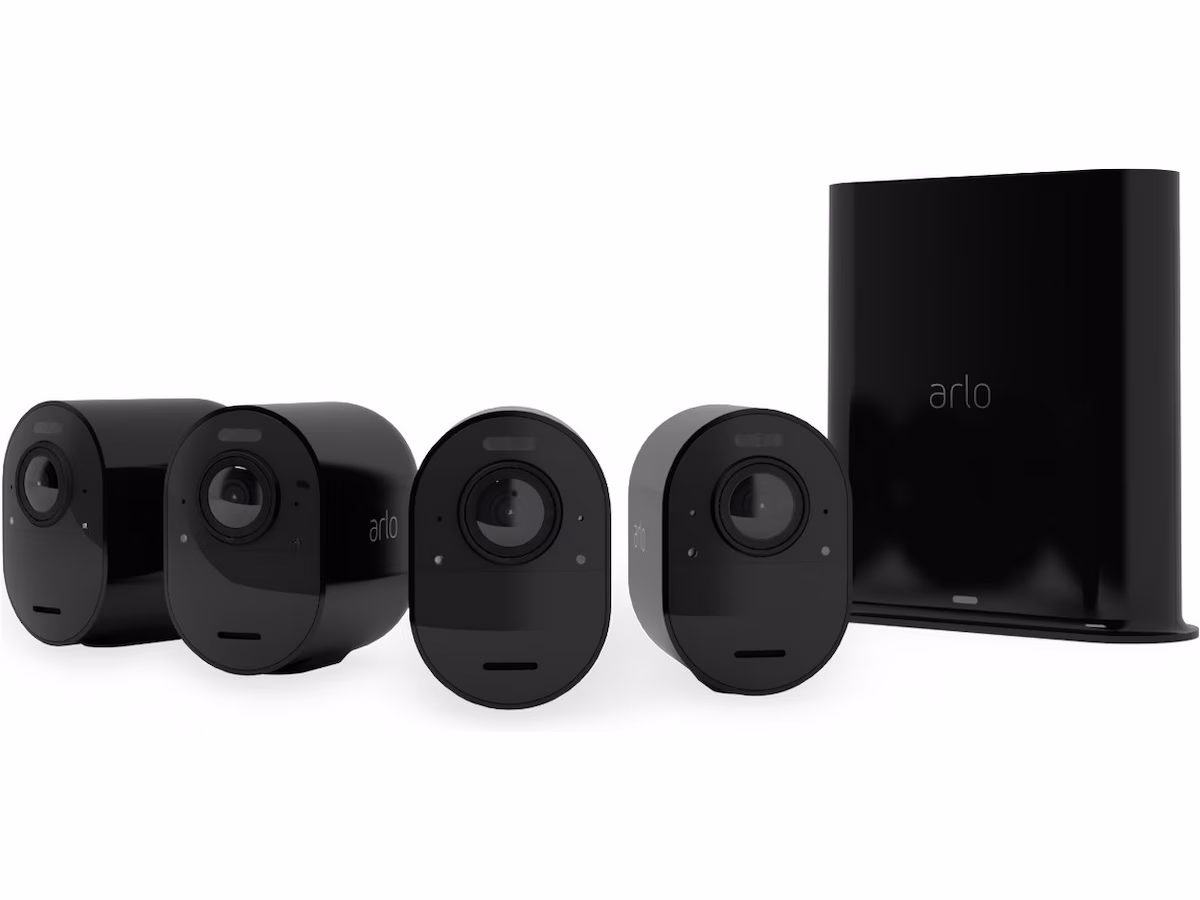 Arlo Ultra 2 utendørs overvåkningskamera 4pk (sort)