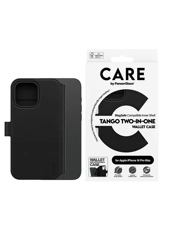 CARE by PanzerGlass Case Feature Tango Two-in-One Wallet Case iPhone 16 Pro Max