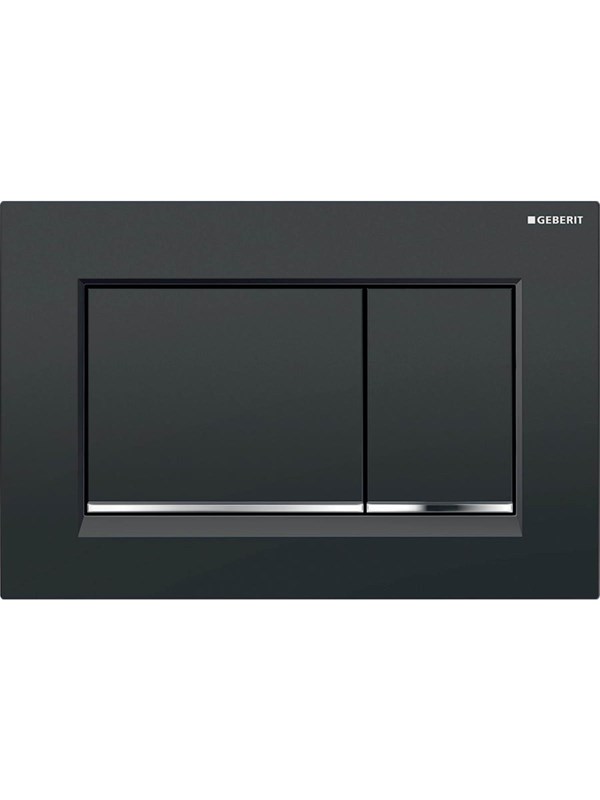 Geberit sigma30 control plate pushbutton black/blank chrome