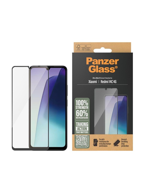 PanzerGlass Skjermbeskytter Xiaomi Redmi 14C, Ultra-Wide Fit