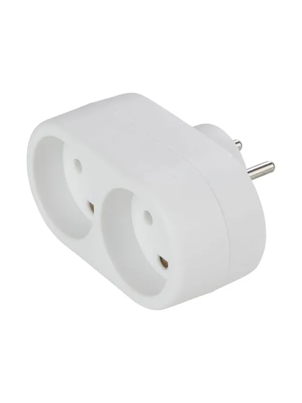 Gripo Socket with 2 outlets and earth White