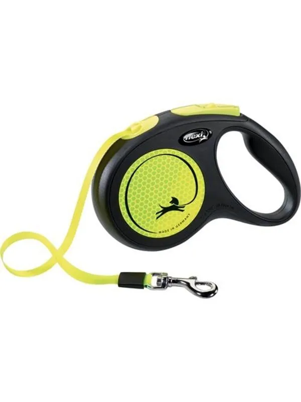 Flexi New NEON leash M 5M 25KG black/neon yellow