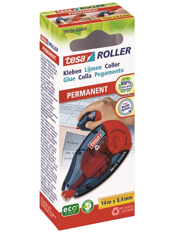 tesa Glue Roller ecoLogo 14m x 8.4mm refill system