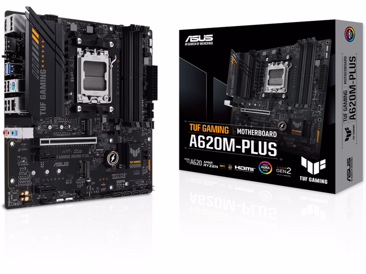 ASUS TUF GAMING A620M-PLUS Hovedkort - AMD A620 - AMD AM5 socket - DDR5 RAM - Micro-ATX
