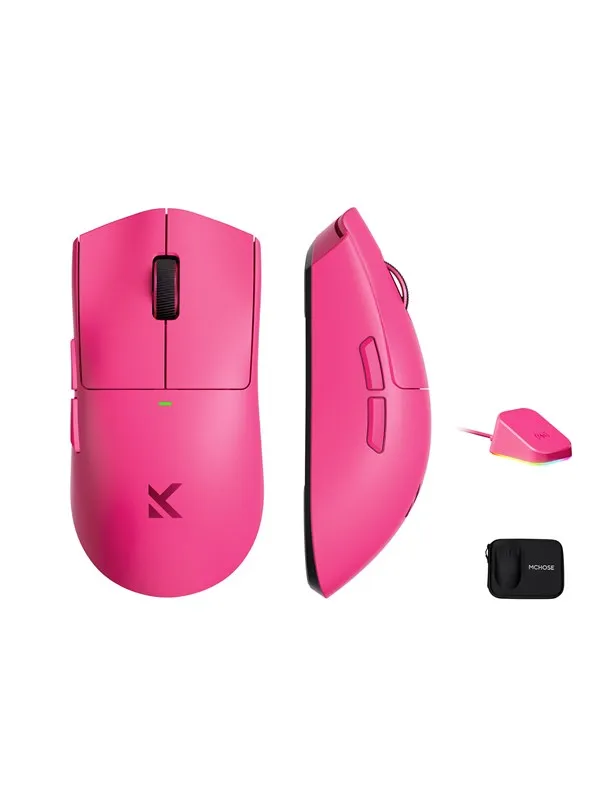 MCHOSE K7 Ultra Lightweight Wireless - Gaming mus - Optisk - 6 - Rosa