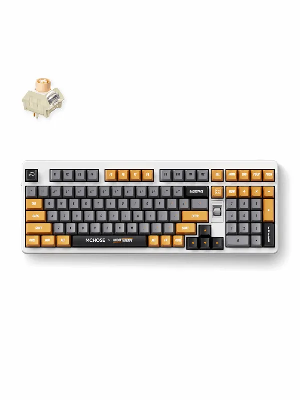 MCHOSE x Unbox Therapy - UT98 (Retro Therapy) - Gamingtastatur - Engelsk (USA) - Hvit