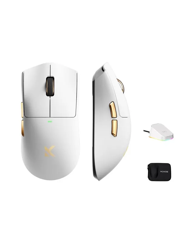 MCHOSE K7 Ultra Lightweight Wireless - Gaming mus - Optisk - 6 - Hvit