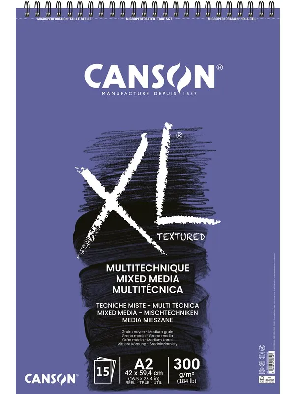 Canson XL Mix-Media MG A2 300G A2 Spiral 15 SH