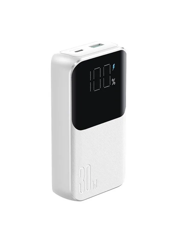 Joyroom Mini power bank with built-in cables JR-PBC06 30W 10000mAh - white Nødlader - Hvit - 10000 mAh