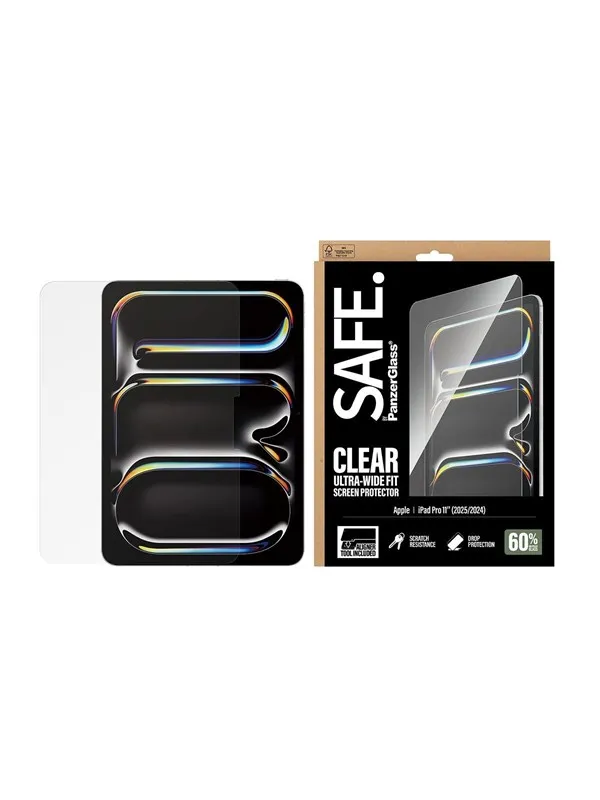 SAFE by PanzerGlass Screen Protector iPad Pro 11" (2024-2025) | Ultra-Wide Fit w. Fastfit tool