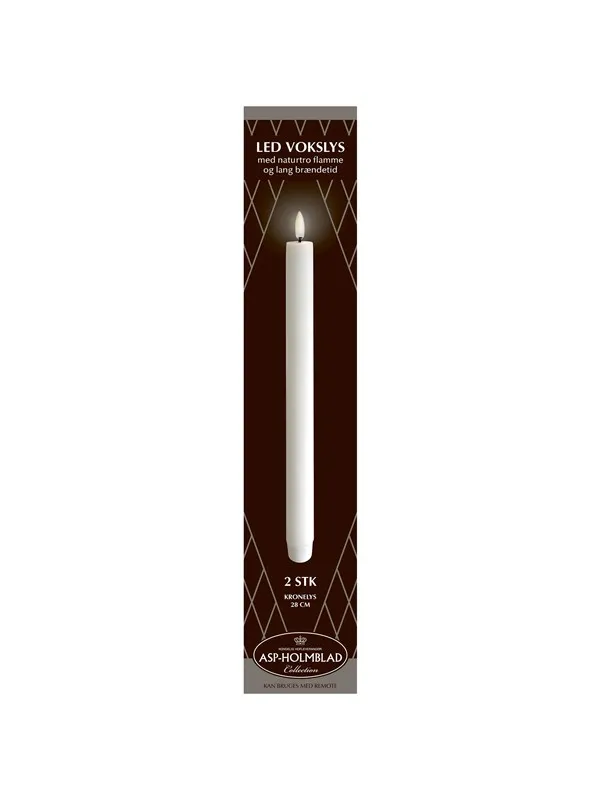 Asp-Holmblad LED-Voks kronelys