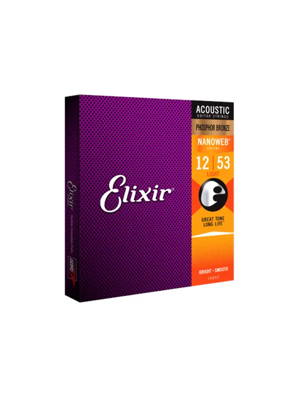 Elixir Strings 16052 - Fosforbronse - akustiske strenger - Nanoweb - Light (12-53)