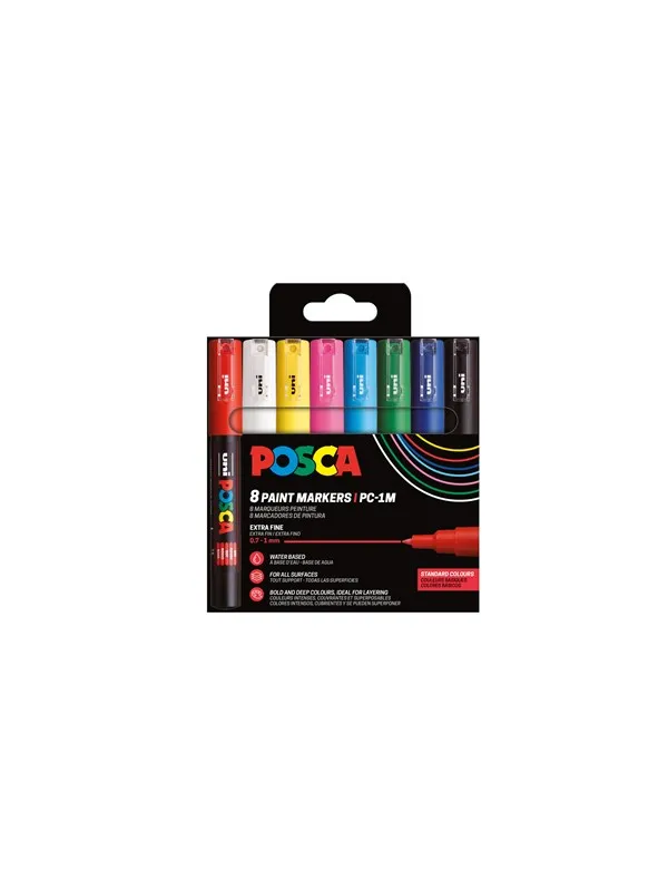 POSCA marker sæt PC-1M 8 ass. std. farver