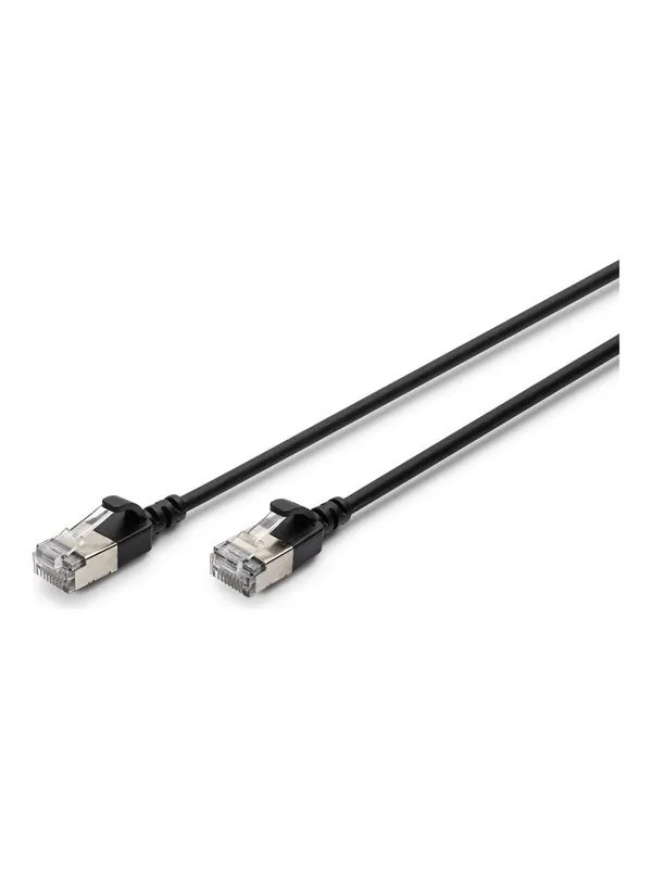 DIGITUS patch cable - 30 cm - black - Svart - 0.3m