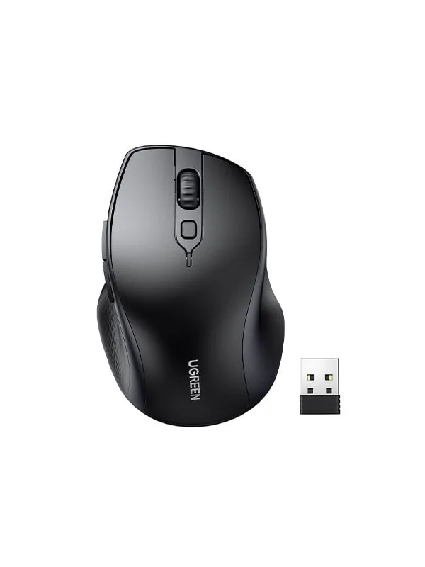 UGREEN Ergonomic Wireless Mouse - Mus - Svart