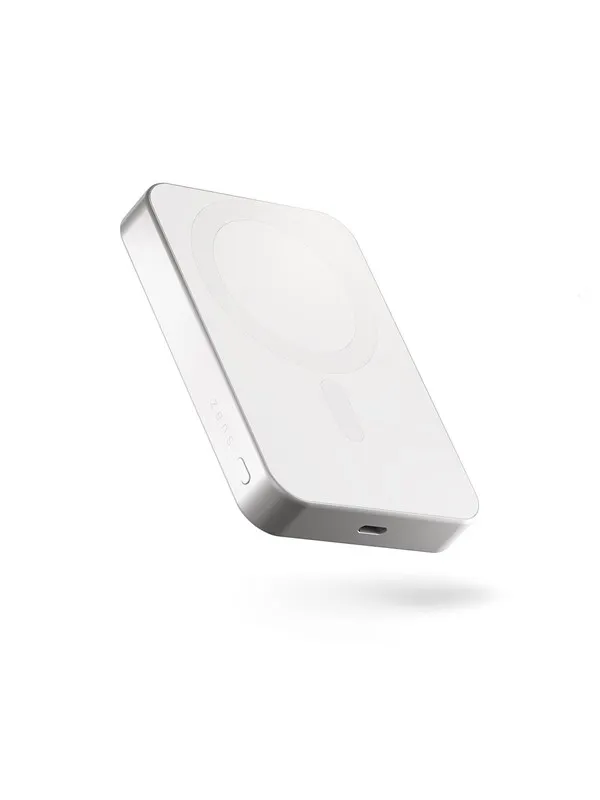 ZENS Slim Qi2 Aluminium Powerbank 10.000 mAh - White Nødlader - Hvit - 10000 mAh