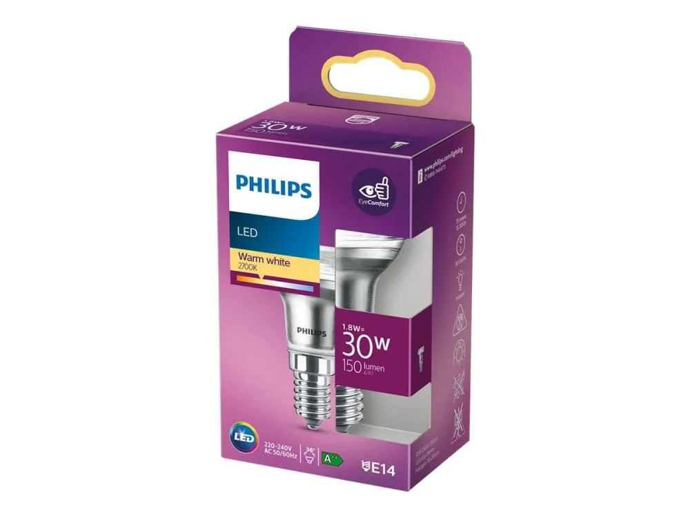 Philips LED-lyspære Classic Reflektor R39 1.8W/827 (30W) 36° E14